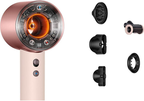 Фен Dyson Supersonic Nural HD16 Straight+Wavy (Ceramic Pink/Rose Gold), Комплектация: Без кейса, Диффузор: Есть , Вариант комплекта: Straight+Wavy, Цвет: Ceramic Pink/Rose Gold, Тип вилки: AU, изображение 2