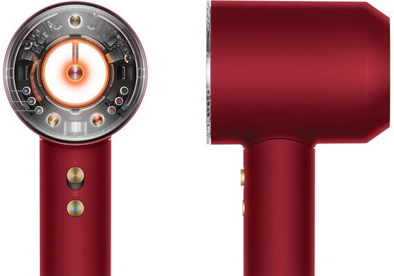 Фен Dyson Supersonic Nural HD16 Straight+Wavy (Red Velvet/Gold), Комплектация: С кейсом, Диффузор: Есть , Вариант комплекта: Straight+Wavy, Цвет: Red Velvet/Gold, Тип вилки: AU, изображение 2