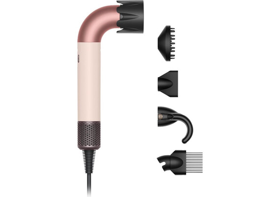 Фен Dyson Supersonic R HD18 Professional, Curly+Coily (Ceramic Pink/Rose Gold), Комплектация: Без кейса, Тип волос: Для кудрявых и тугих завитков (Curly+Coily), Цвет: Ceramic Pink/Rose Gold