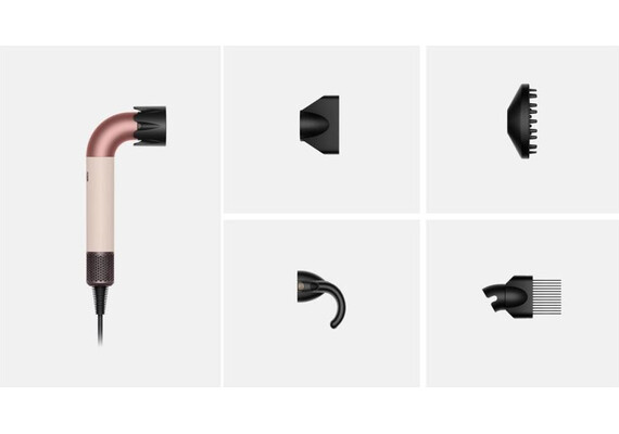 Фен Dyson Supersonic R HD18 Professional, Curly+Coily (Ceramic Pink/Rose Gold), Комплектация: Без кейса, Тип волос: Для кудрявых и тугих завитков (Curly+Coily), Цвет: Ceramic Pink/Rose Gold, изображение 2