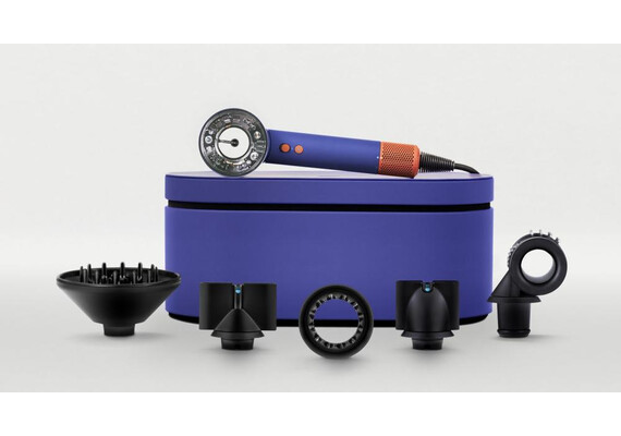 Фен Dyson Supersonic Nural HD16 Straight+Wavy (Vinca blue/Topaz), Комплектация: С кейсом, Диффузор: Есть , Вариант комплекта: Straight+Wavy, Цвет: Vinca Blue/Topaz, Тип вилки: AU, изображение 4