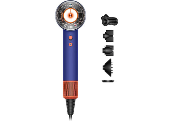 Фен Dyson Supersonic Nural HD16 Straight+Wavy (Vinca Blue/Topaz), Комплектация: Без кейса, Диффузор: Есть , Вариант комплекта: Straight+Wavy, Цвет: Vinca Blue/Topaz, Тип вилки: AU