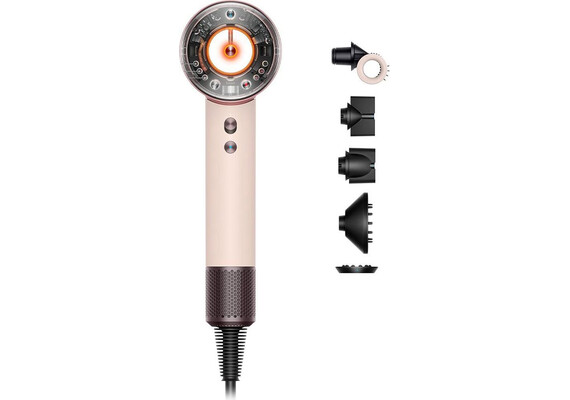Фен Dyson Supersonic Nural HD16 Straight+Wavy (Ceramic Pink/Rose Gold), Комплектация: Без кейса, Диффузор: Есть , Вариант комплекта: Straight+Wavy, Цвет: Ceramic Pink/Rose Gold, Тип вилки: AU