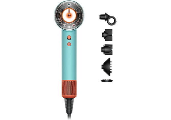 Фен Dyson Supersonic Nural HD16 Straight+Wavy (Ceramic patina/Topaz), Комплектация: Без кейса, Диффузор: Есть , Вариант комплекта: Straight+Wavy, Цвет: Ceramic Patina/Topaz, Тип вилки: AU