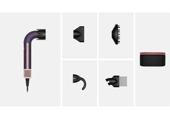 Фен Dyson Supersonic R HD18 Professional, Curly+Coily (Jasper Plum​), Комплектация: С кейсом, Тип волос: Для кудрявых и тугих завитков (Curly+Coily), Цвет: Jasper plum, изображение 3