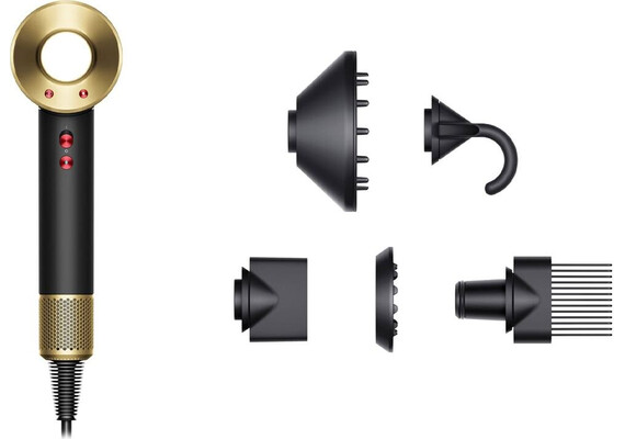 Фен Dyson Supersonic HD07 (Onyx/Gold), Комплектация: Без кейса, Цвет: Onyx/Gold, изображение 2