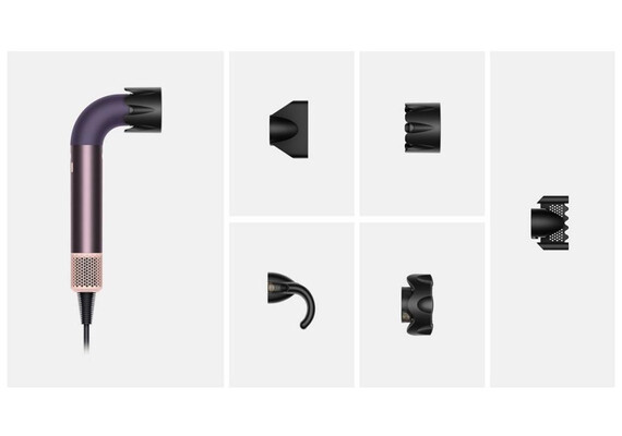Фен Dyson Supersonic R HD18 Professional, Straight+Wavy (Jasper Plum), Комплектация: Без кейса, Тип волос: Для прямых и волнистых волос (Straight+Wavy), Цвет: Jasper plum, изображение 2