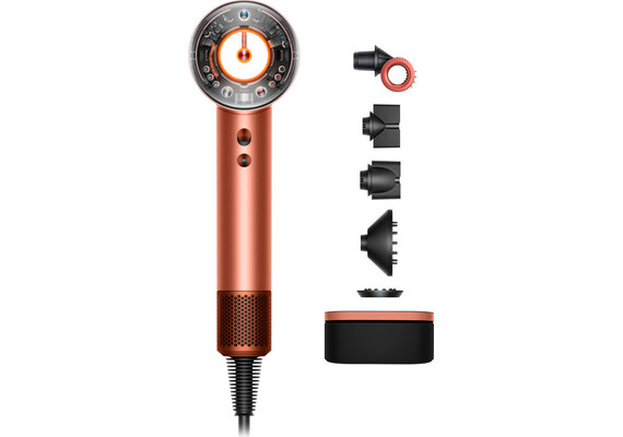 Фен Dyson Supersonic Nural HD16 Straight+Wavy (Amber silk), Комплектация: С кейсом, Диффузор: Есть , Вариант комплекта: Straight+Wavy, Цвет: Amber silk, Тип вилки: AU