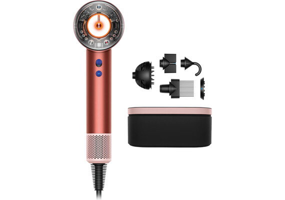 Фен Dyson Supersonic Nural HD16 Curly+Coily (Strawberry Bronze/Blush Pink), Комплектация: С кейсом, Диффузор: Есть , Вариант комплекта: Curly+Coily, Цвет: Strawberry Bronze/Blush Pink, Тип вилки: EU