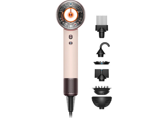 Фен Dyson Supersonic Nural HD16 Curly+Coily (Ceramic Pink/Rose Gold), Комплектация: Без кейса, Диффузор: Есть , Вариант комплекта: Curly+Coily, Цвет: Ceramic Pink/Rose Gold, Тип вилки: EU